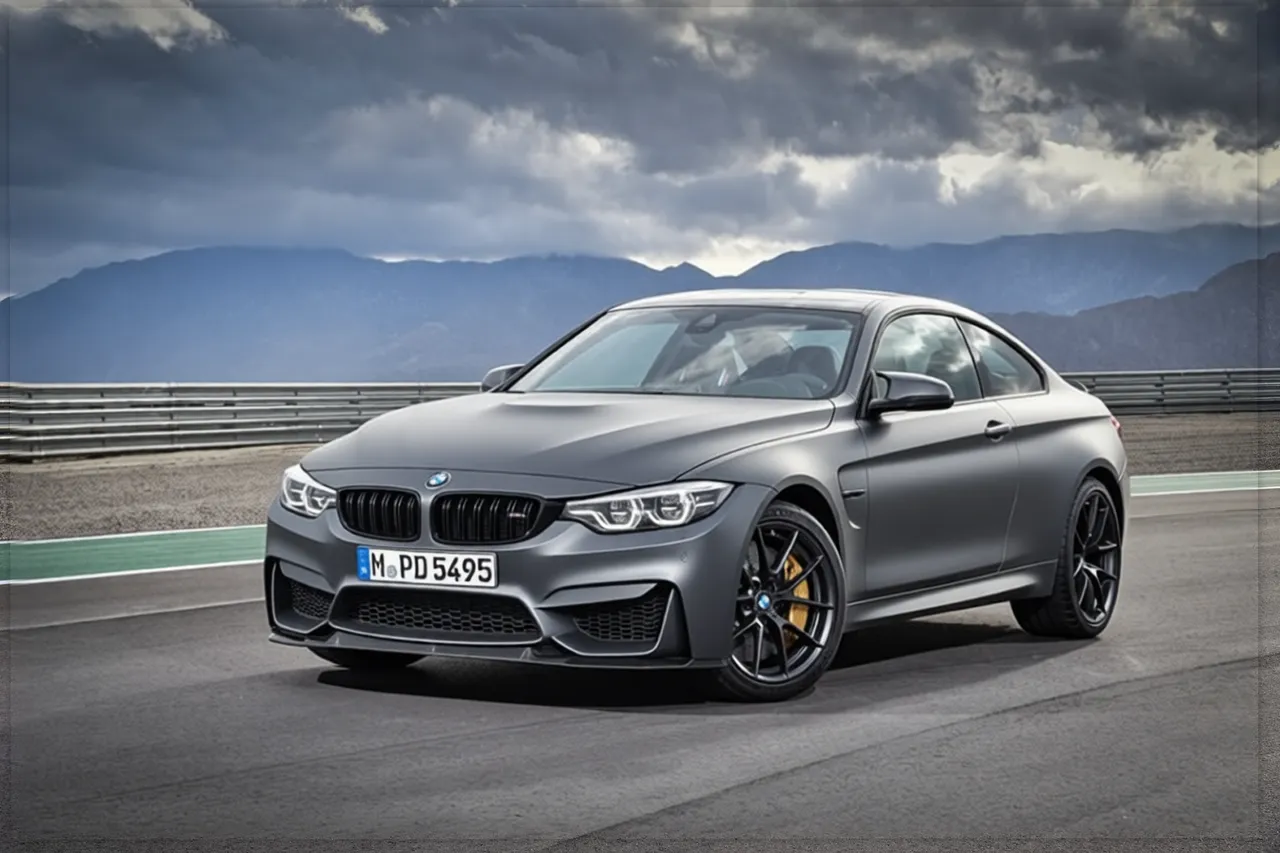 The sample BMW M4 rendered in Satin Dark Grey