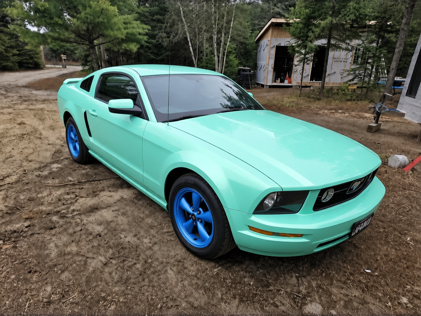 Your car rendered in Super Gloss LB Tiffany Blue gloss wrap