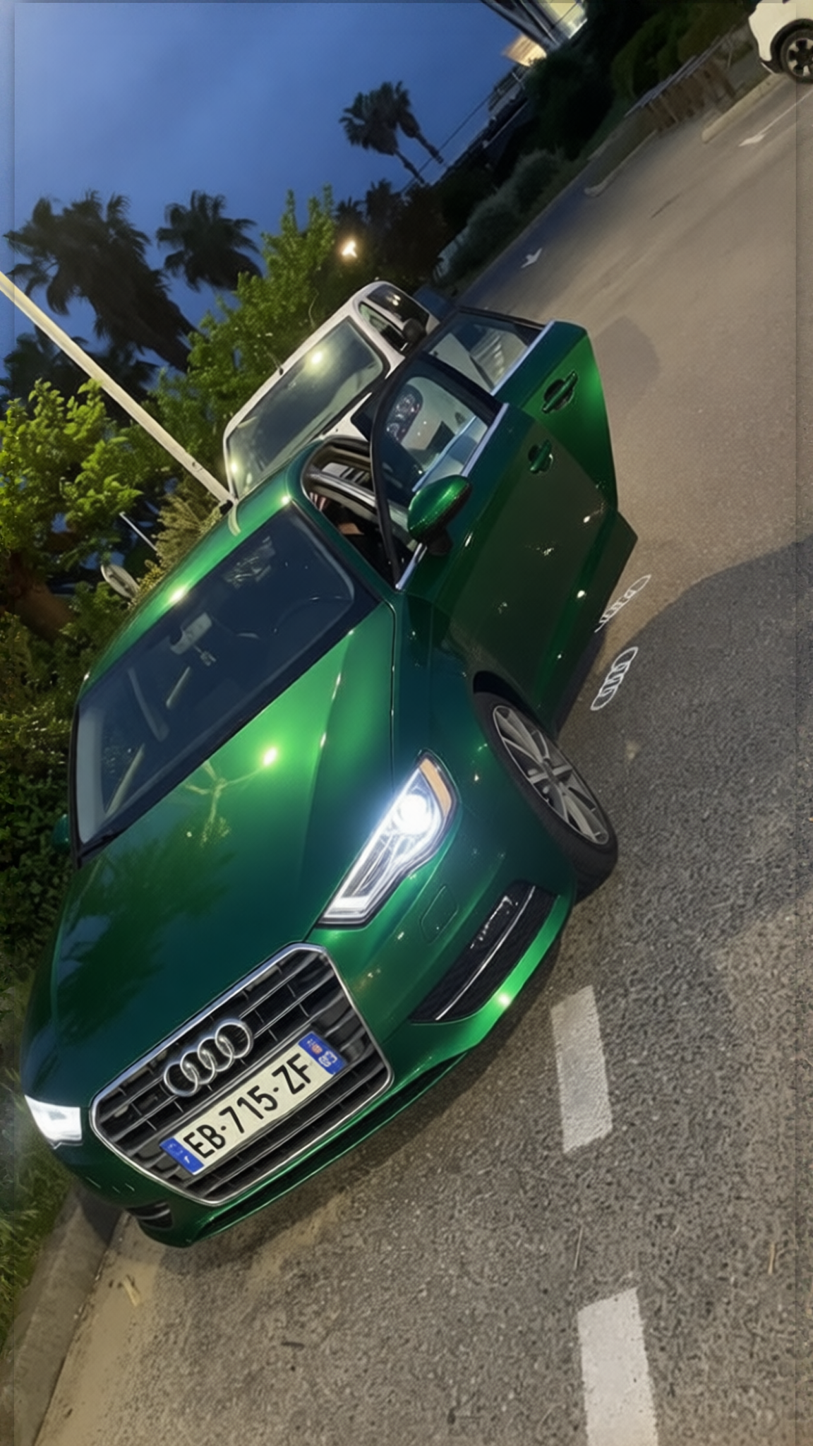 Audi A3 rendered in Racing Green gloss paint