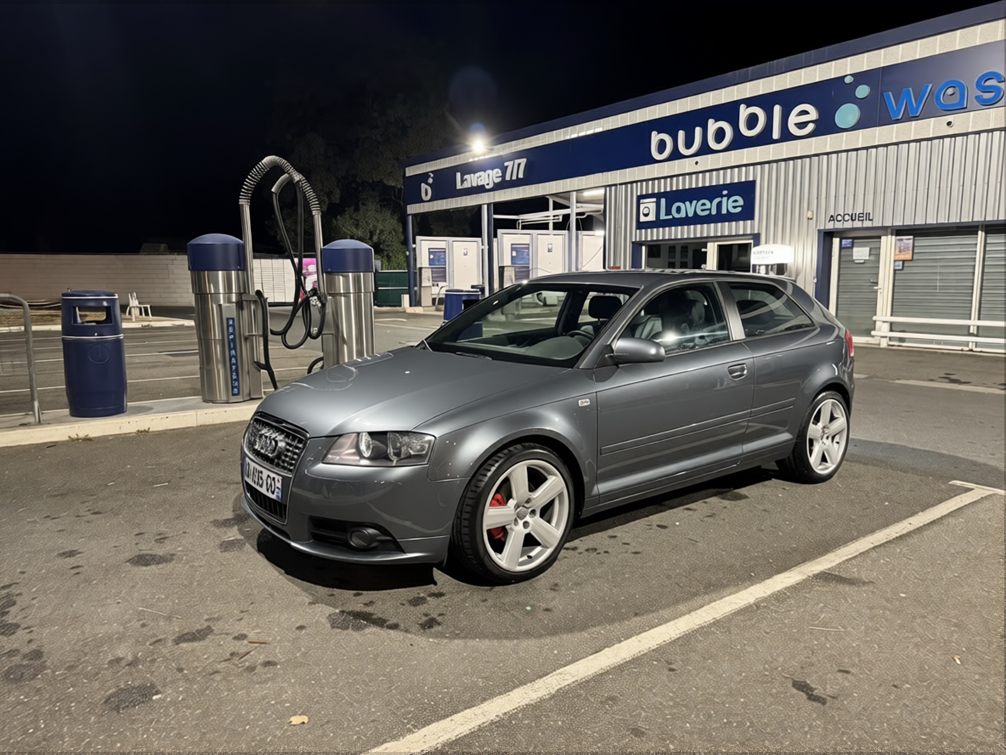 Audi A3 rendered in Nardo Grey gloss paint