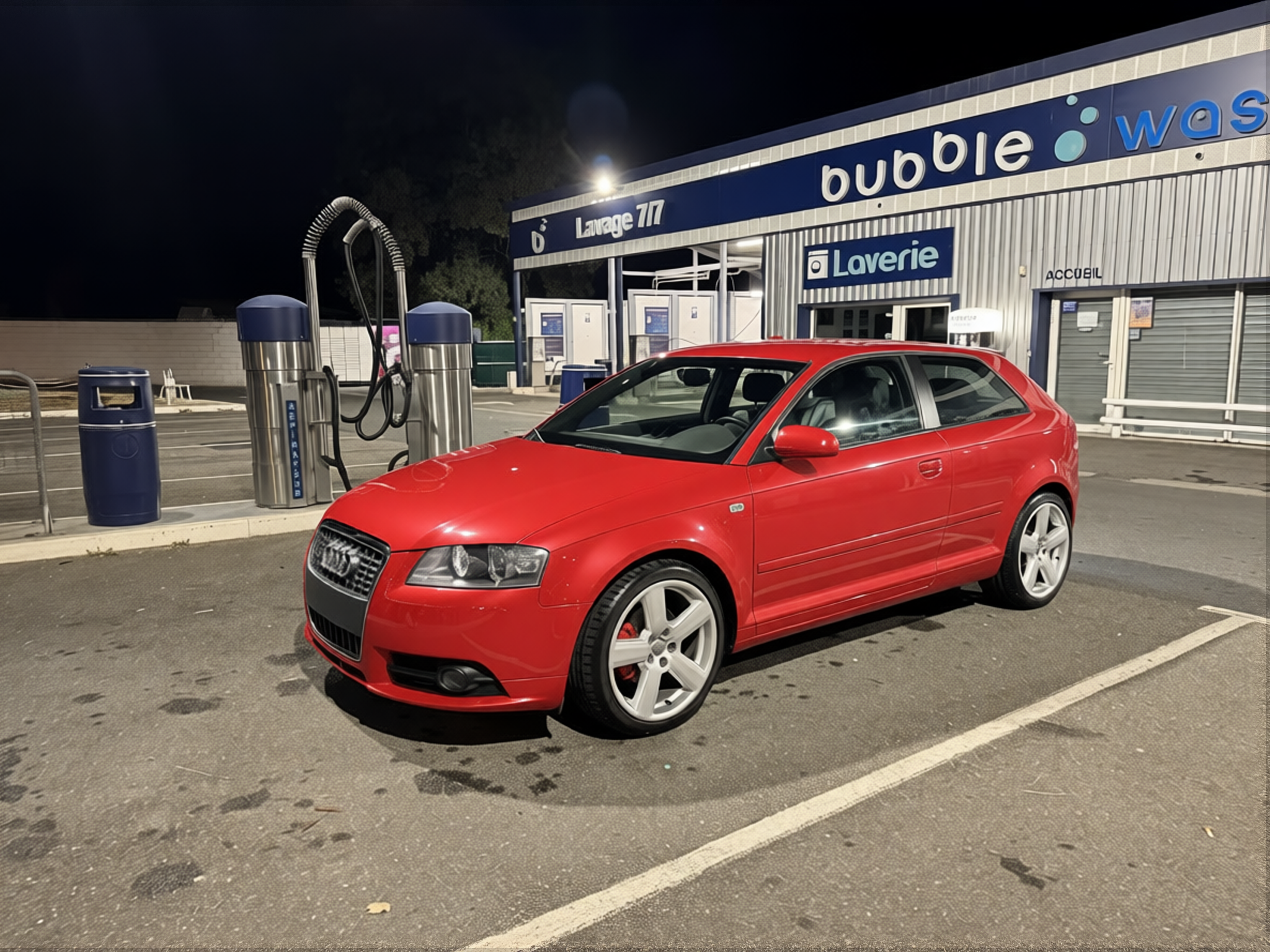 Audi A3 rendered in Ferrari Red satin paint