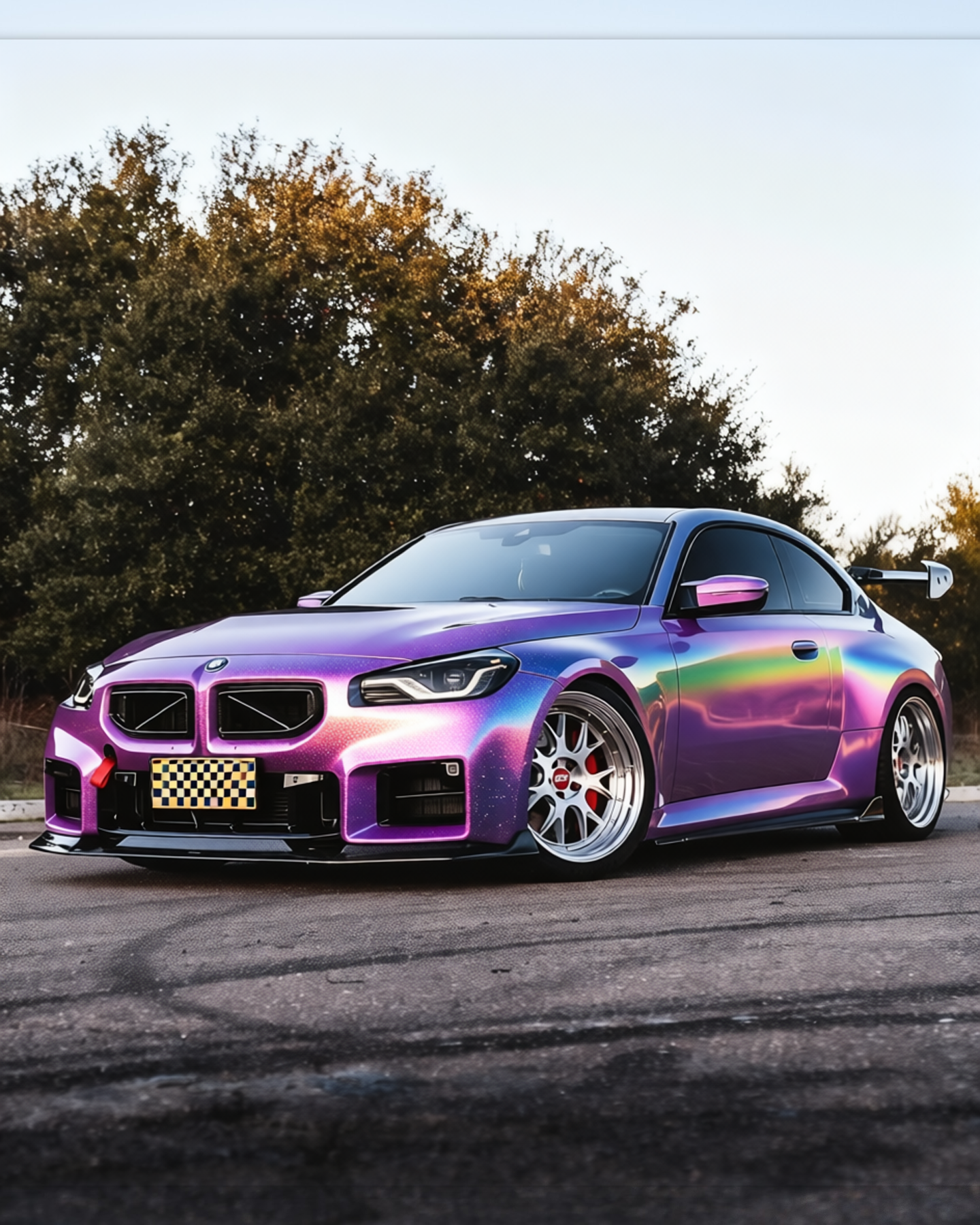 BMW M2 rendered in Violet Haze gloss wrap
