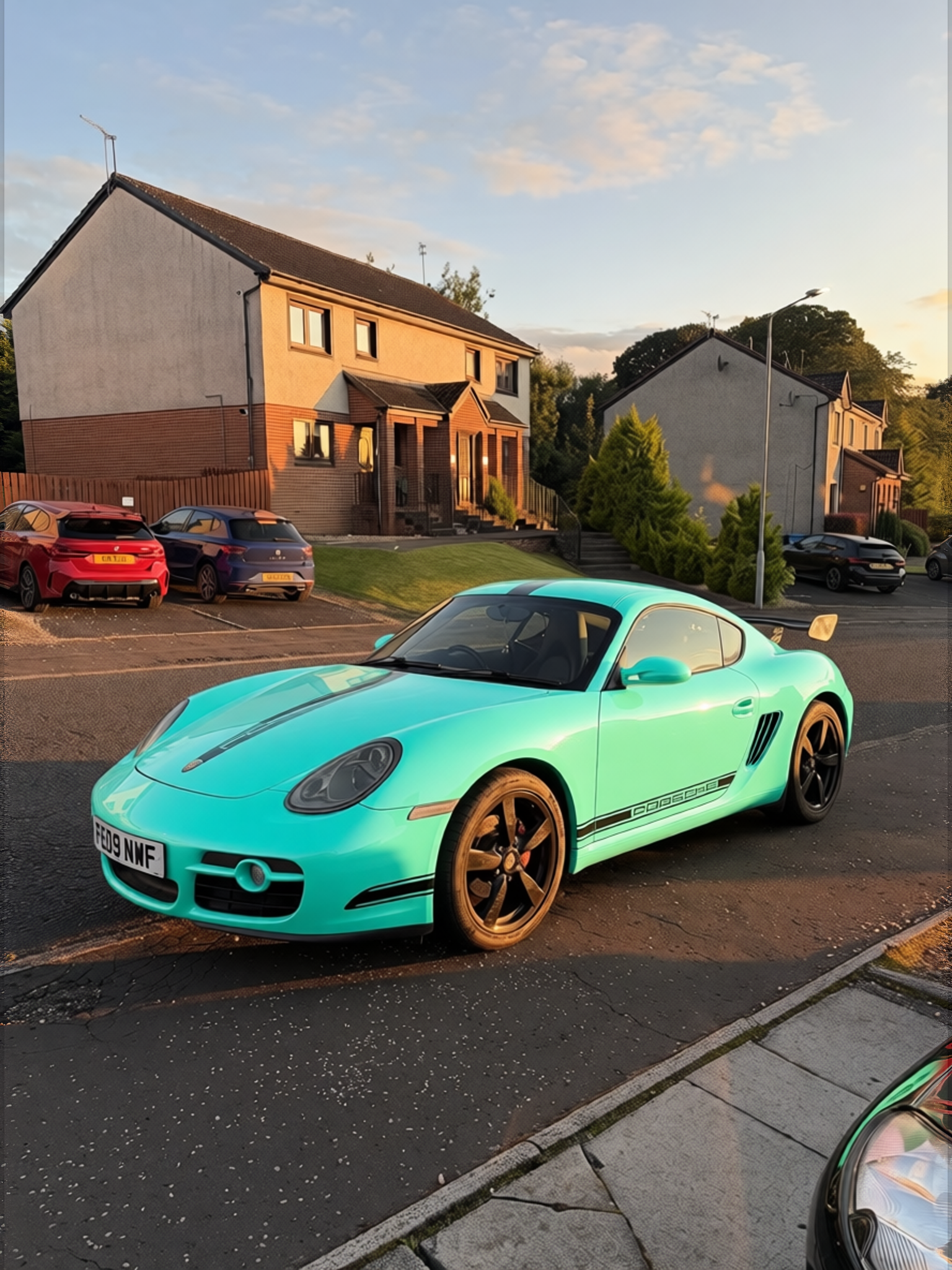 Your car rendered in Super Gloss LB Tiffany Blue gloss wrap