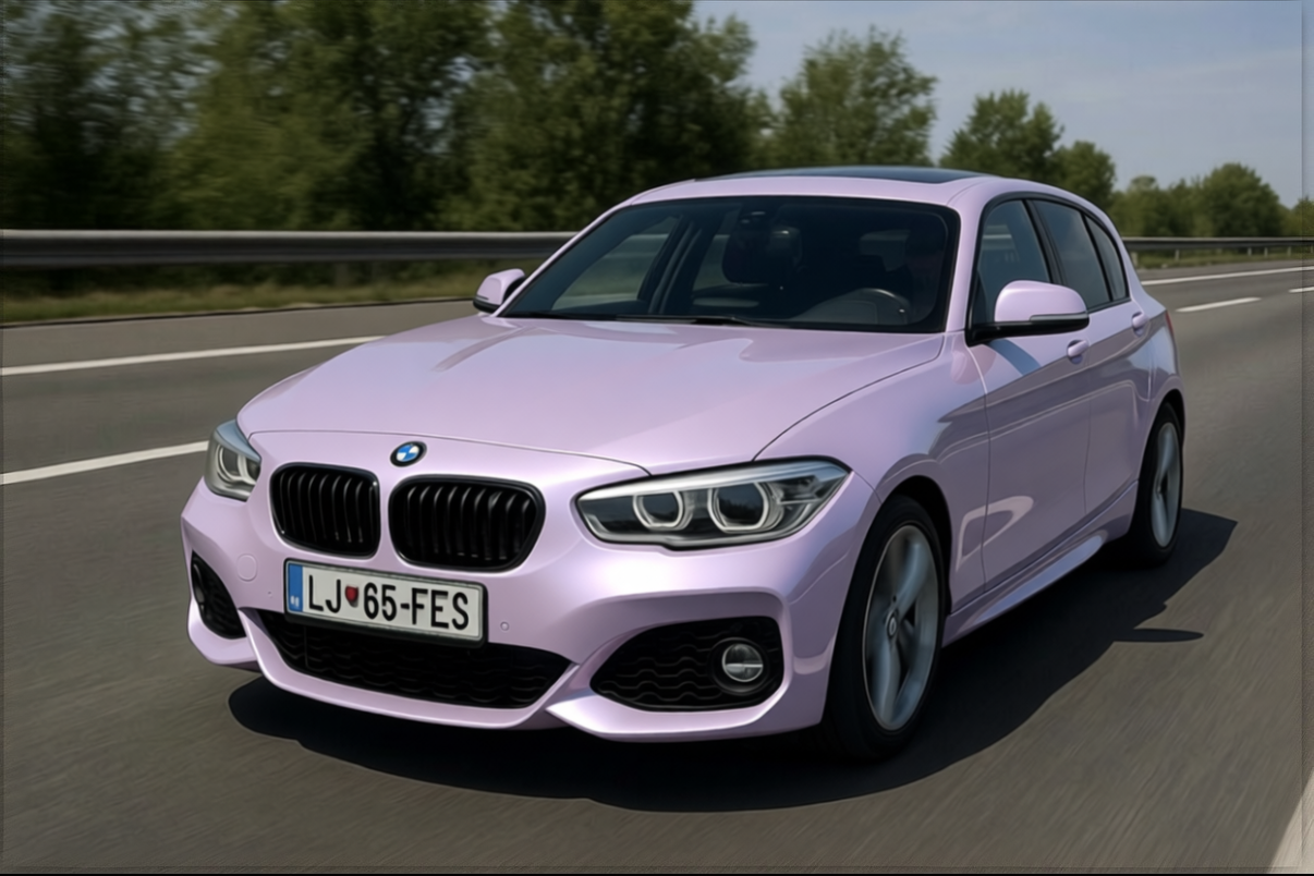 Your car rendered in Gloss Crystal Pink Lilac Purple gloss wrap