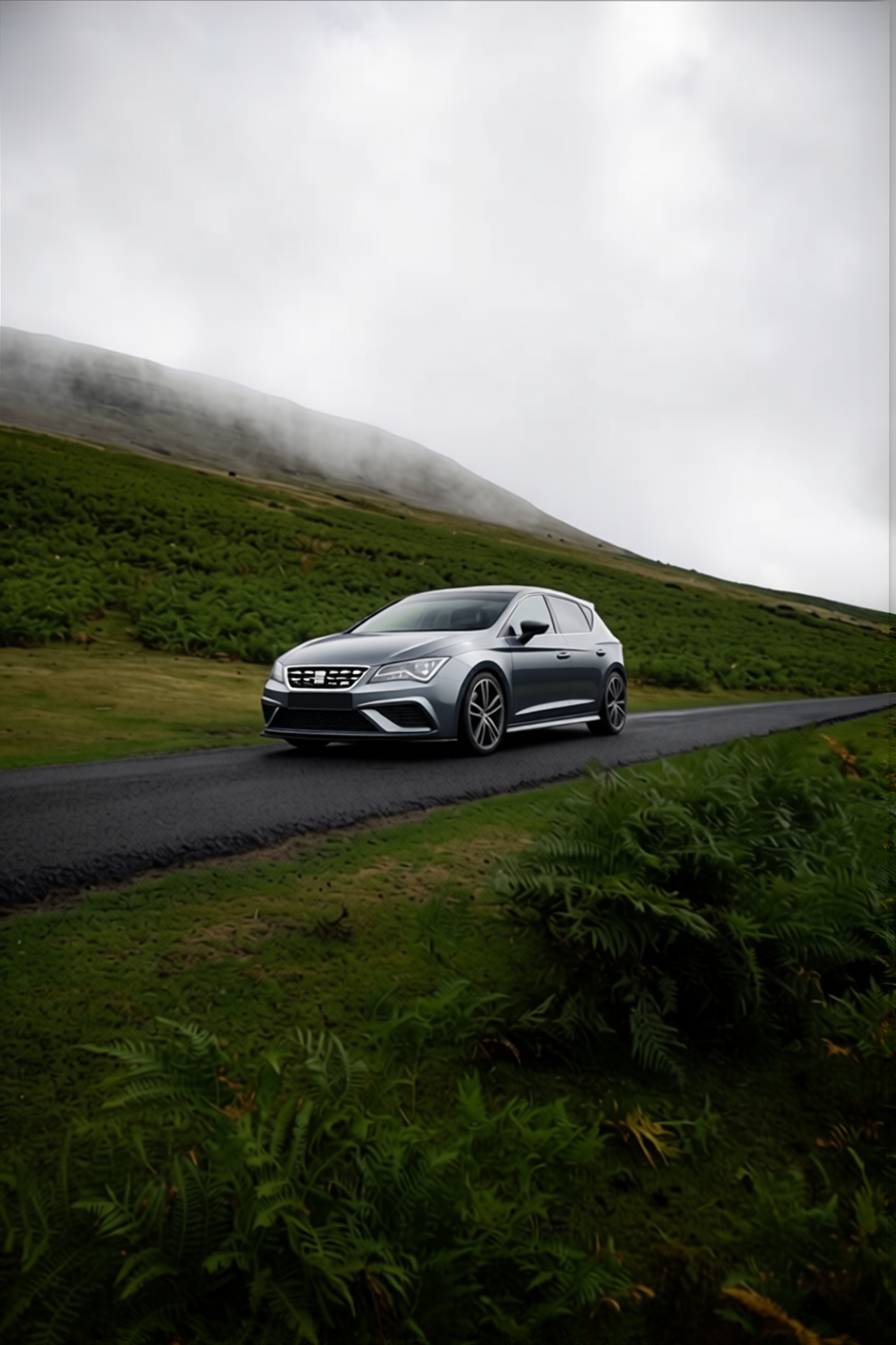 Seat Ibiza rendered in Gloss Storm Gray gloss wrap