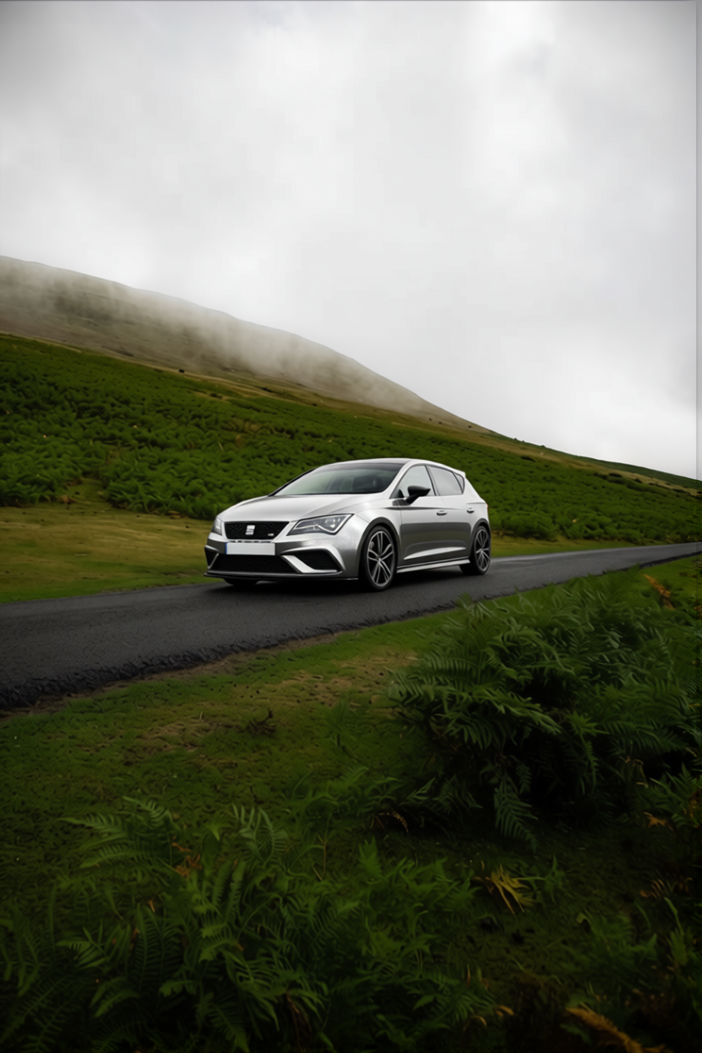 Seat Ibiza rendered in Super Gloss Metallic Silver gloss wrap