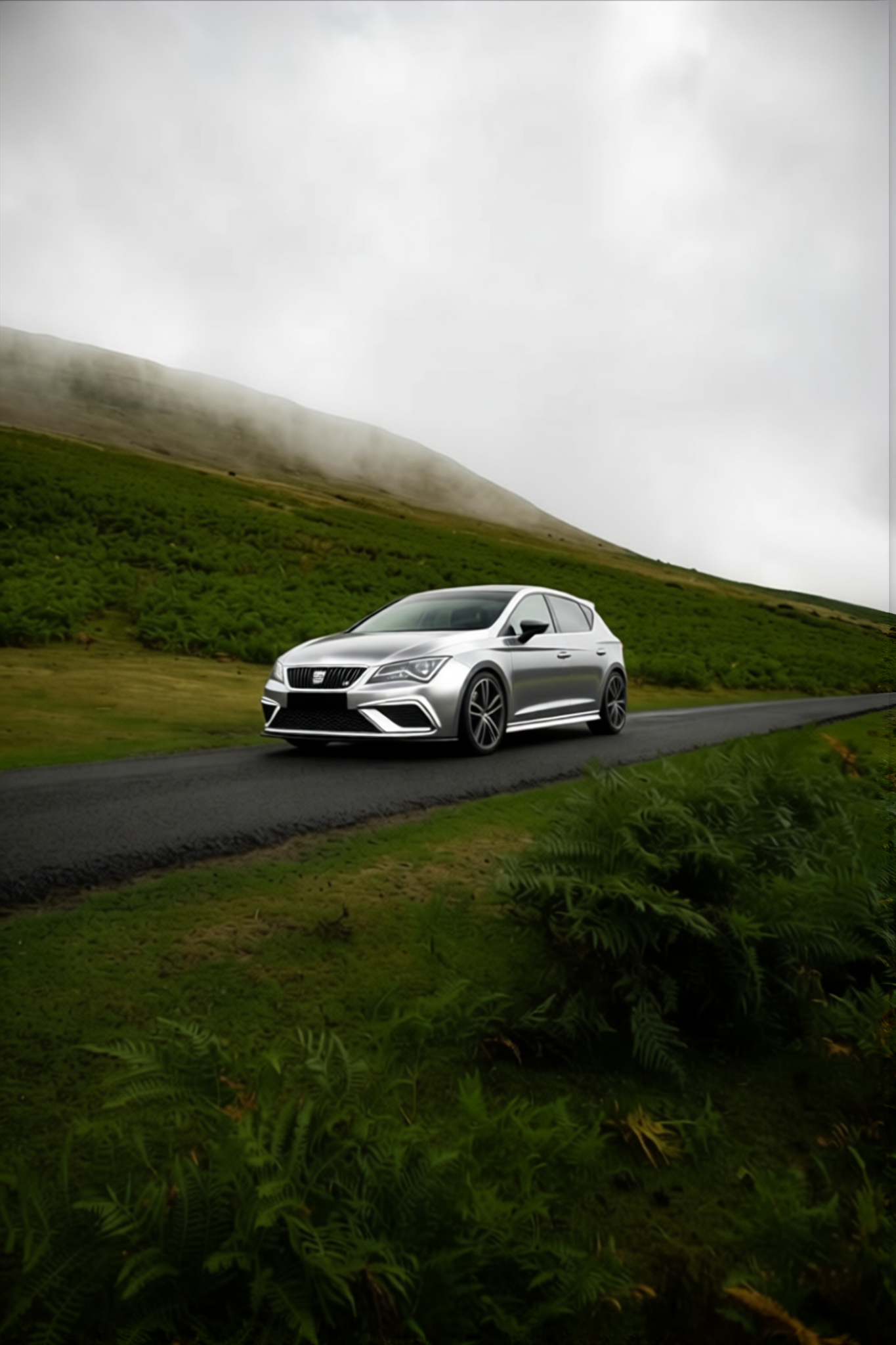 Seat Ibiza rendered in High Gloss White Aluminum gloss wrap