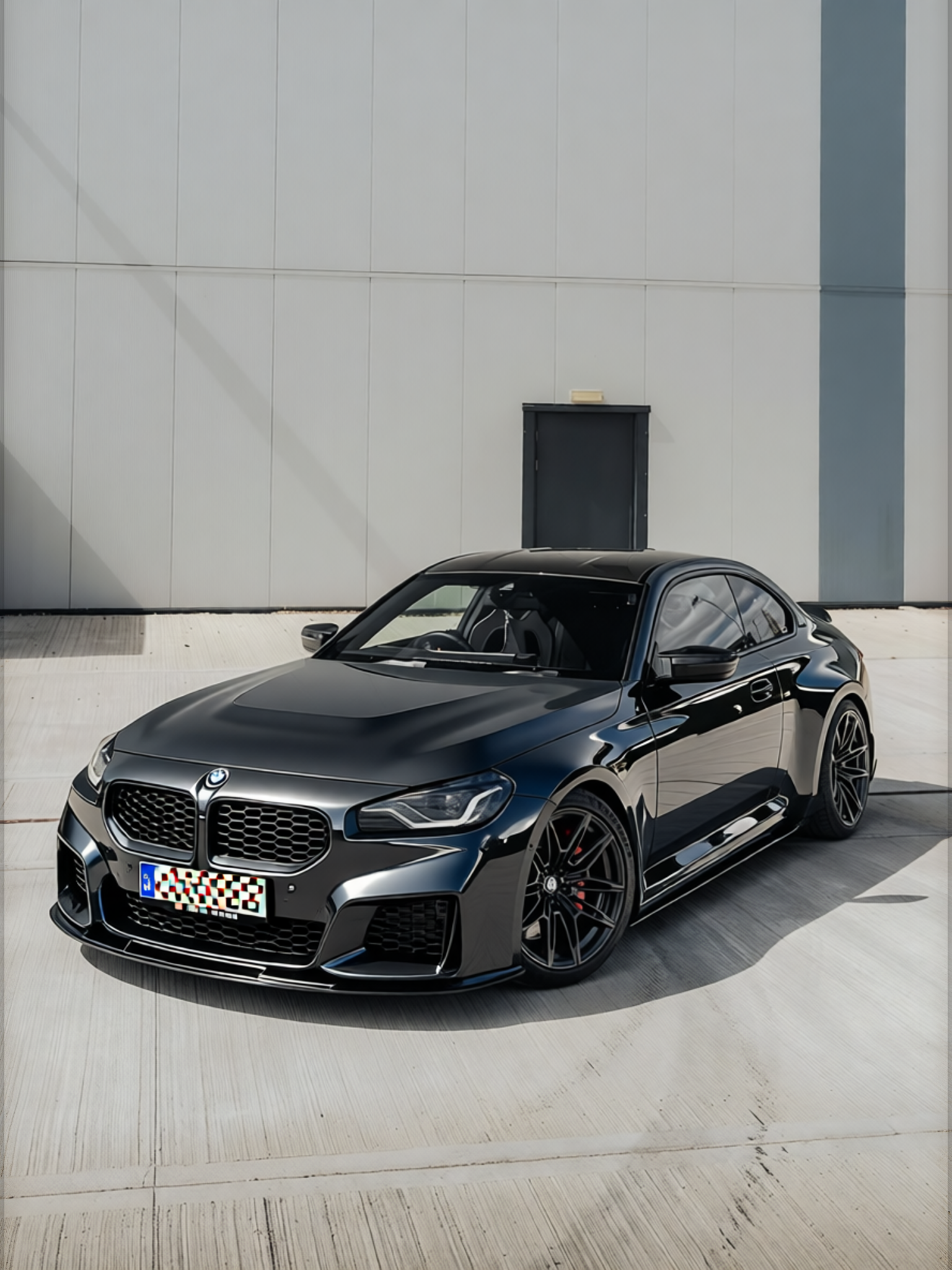 BMW M2 rendered in Mercedes Benz Gloss Selenite Grey gloss wrap