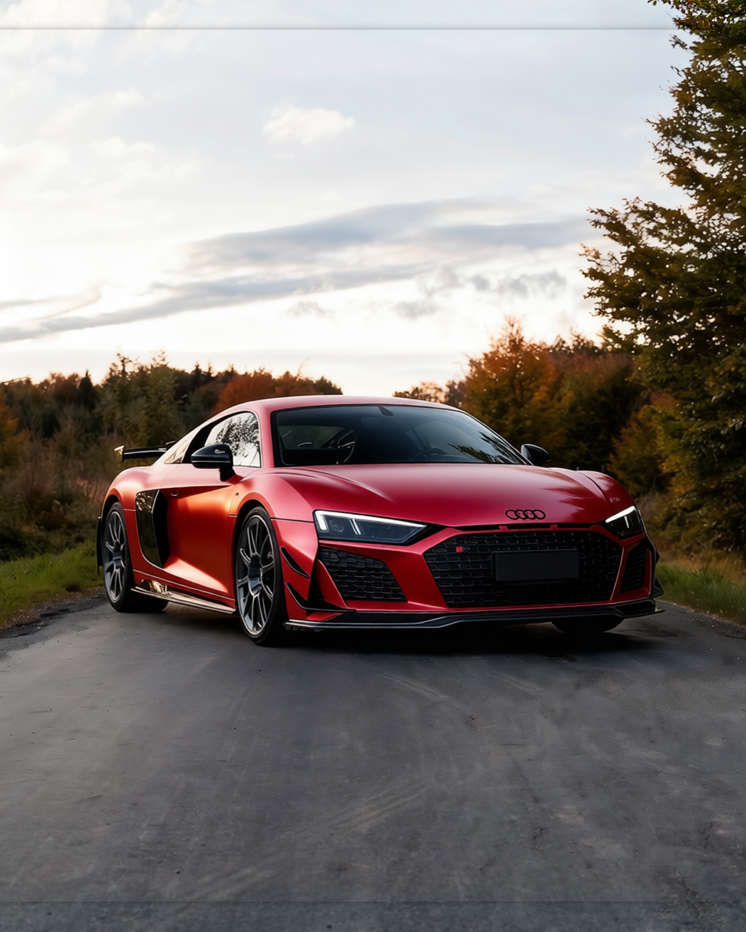 Audi R8 rendered in Matte Red Metallic gloss wrap