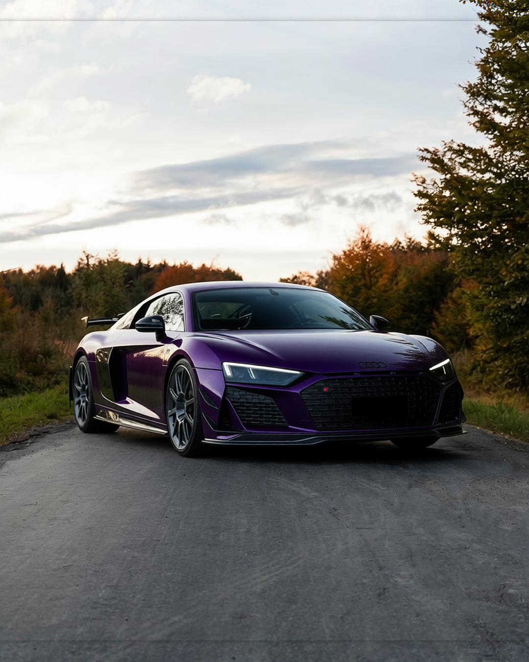 Audi R8 rendered in Midnight Purple gloss paint
