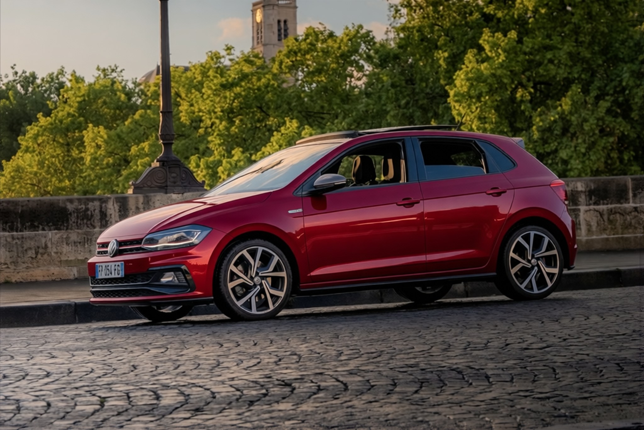 Volkswagen Polo GTI rendered in Gloss Crystal Ancora Red gloss wrap