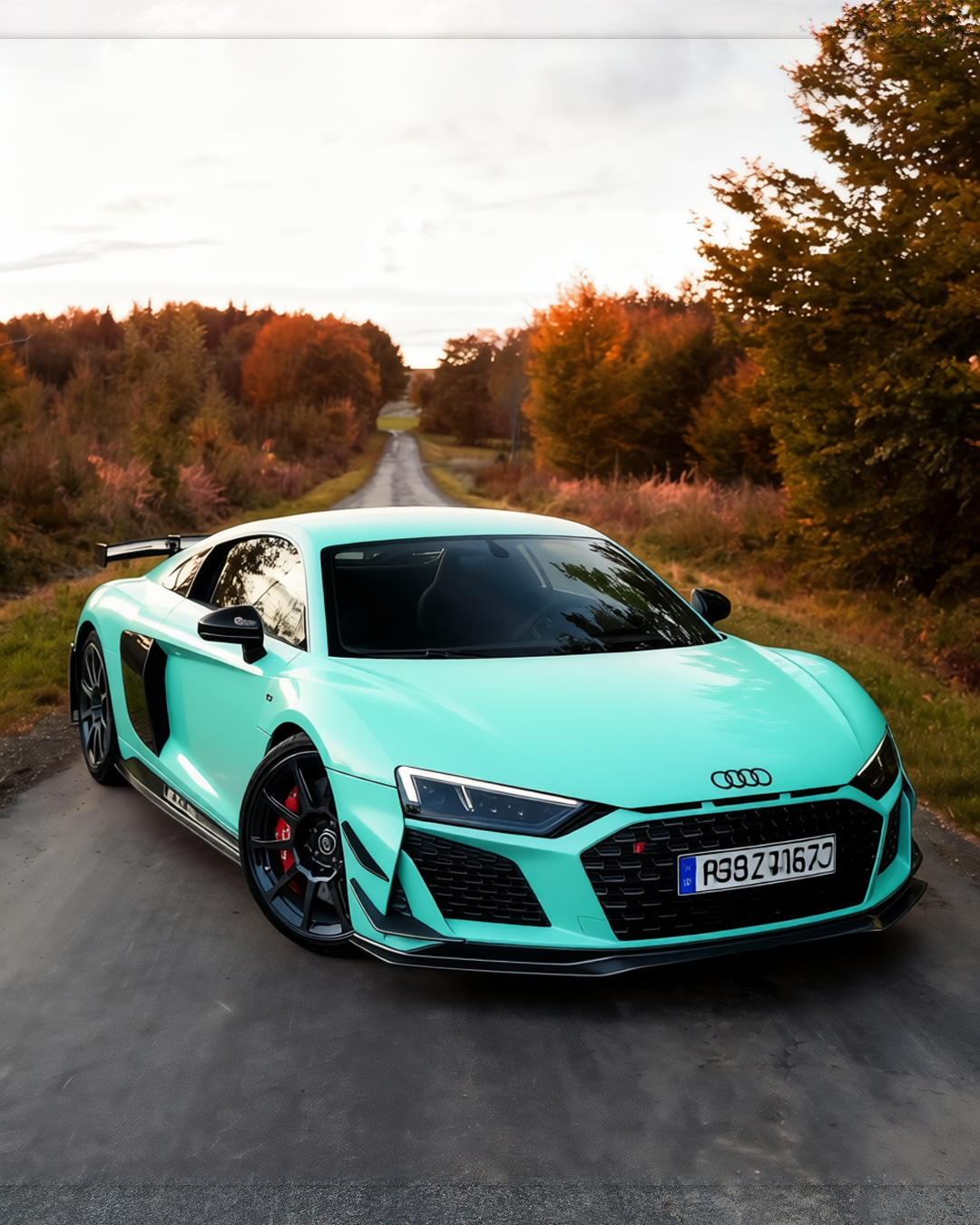 Audi R8 rendered in Super Gloss LB Tiffany Blue gloss wrap