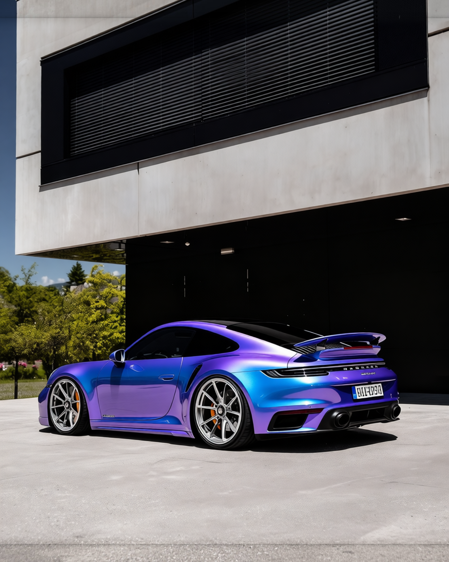 Porsche 911 in Glossy Auroral Blue Purple, gloss finish