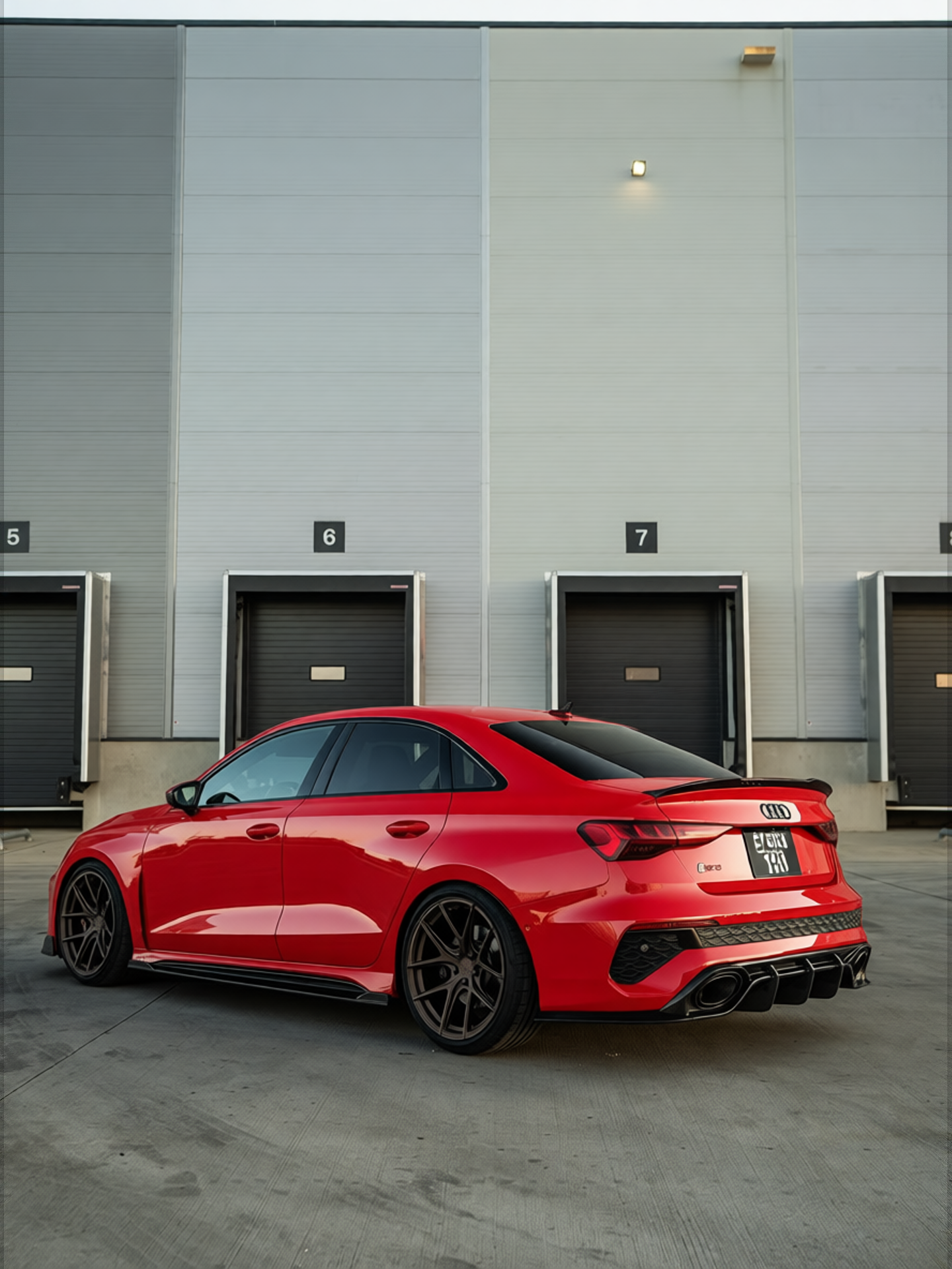 Audi RS3 rendered in Ferrari Red gloss paint