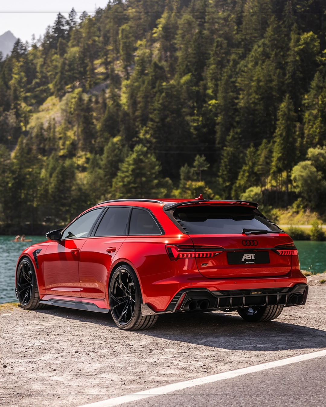 Audi RS6 rendered in Gloss Dragon Fire Red gloss wrap