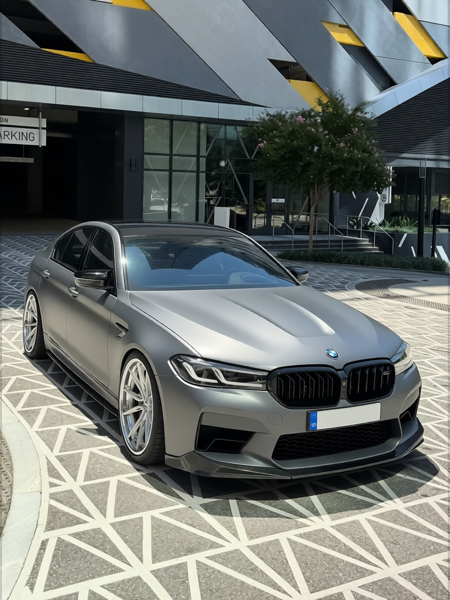 BMW M5 in Nardo Grey, satin finish