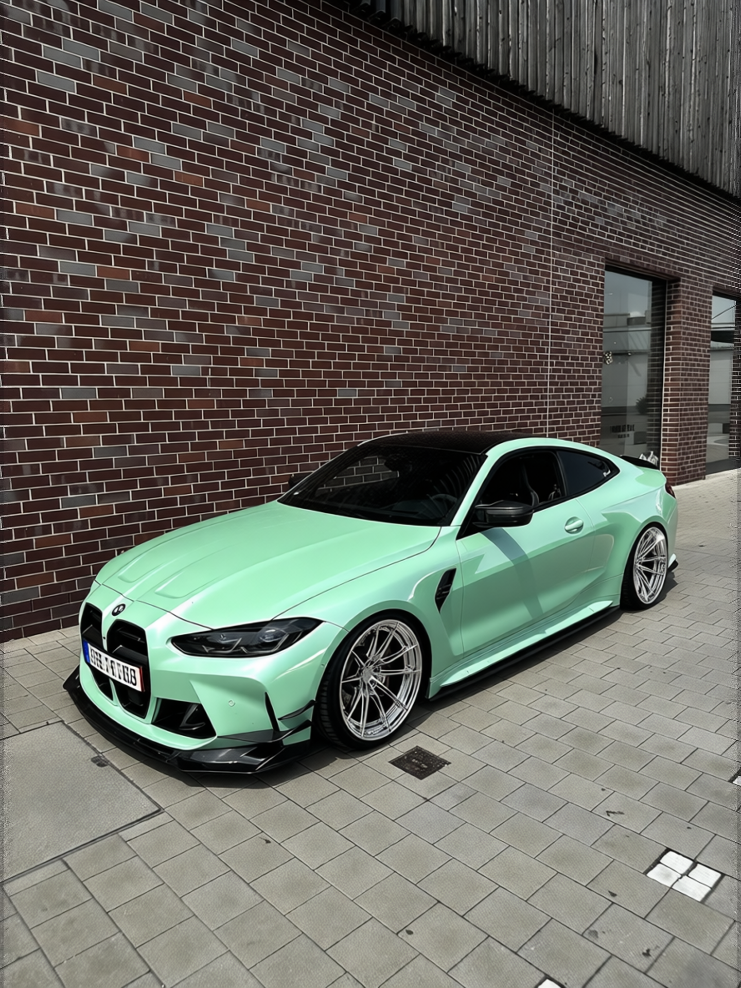 BMW M4 rendered in Gloss Smooth Sage gloss wrap