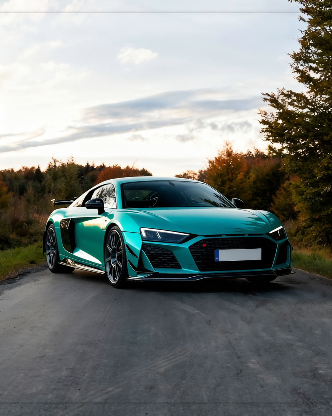 Audi R8 rendered in Gloss Atomic Teal gloss wrap