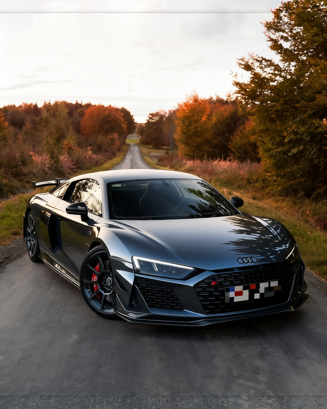 Audi R8 rendered in Mercedes Benz Gloss Selenite Grey gloss wrap