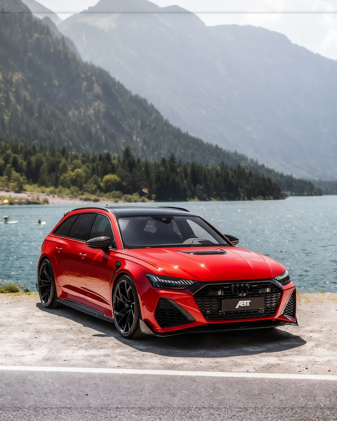 Audi RS6 rendered in Gloss Dragon Fire Red gloss wrap