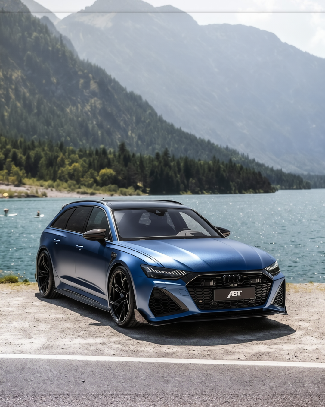Audi RS6 rendered in Frozen Satin Metallic Charcoal Blue gloss wrap