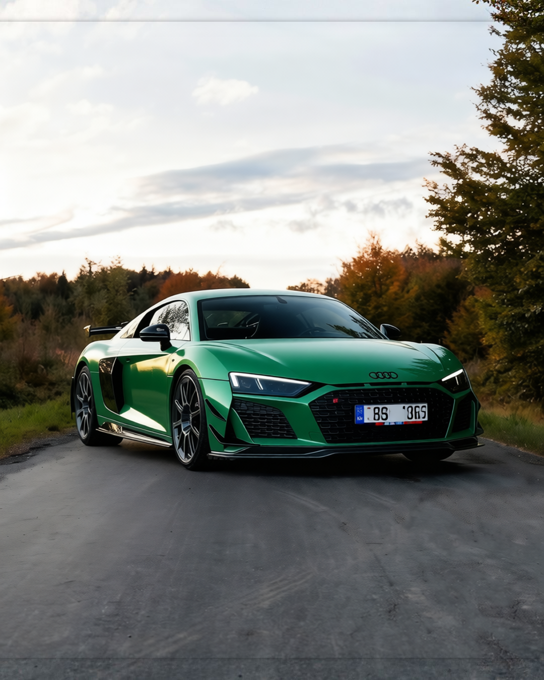 Audi R8 rendered in Ferrari Gloss Verde Francesca Green gloss wrap