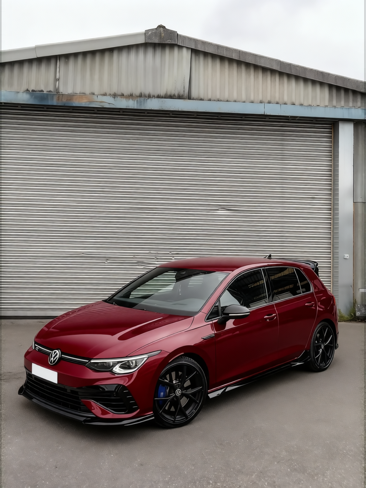 Volkswagen Golf R rendered in Gloss Burgundy gloss wrap