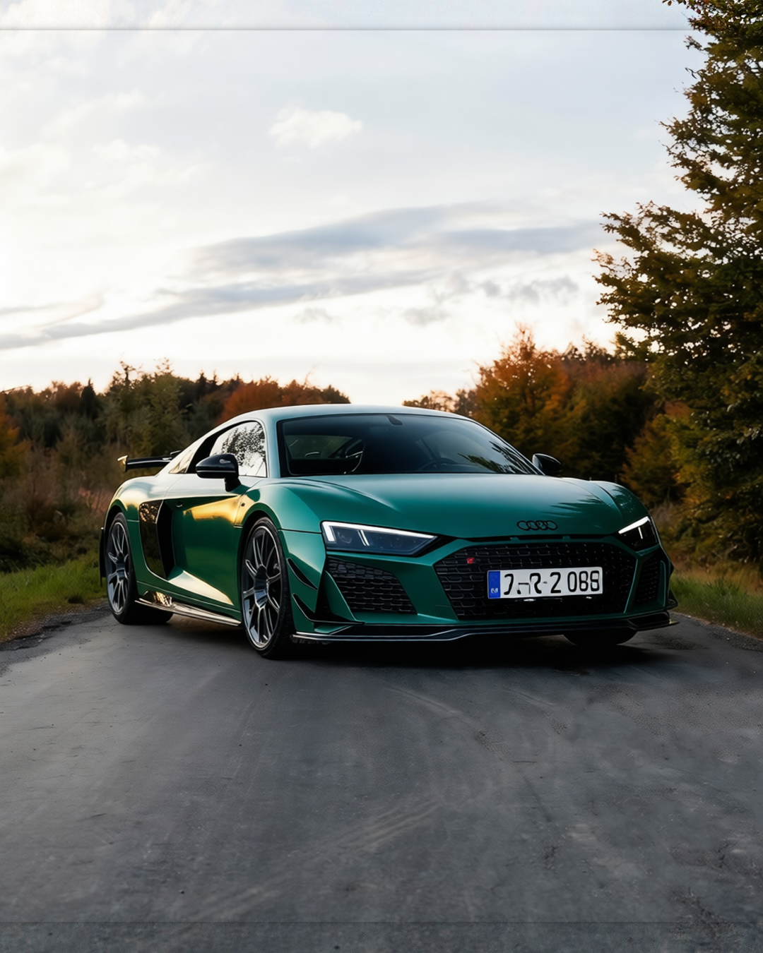 Audi R8 rendered in Super Gloss Era Green gloss wrap