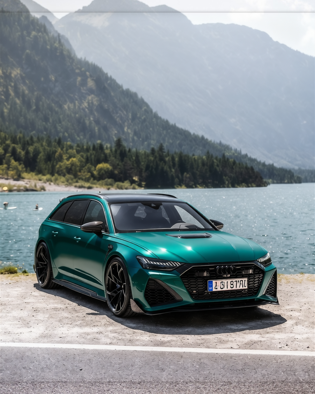 Audi RS6 rendered in Super Gloss Era Green gloss wrap