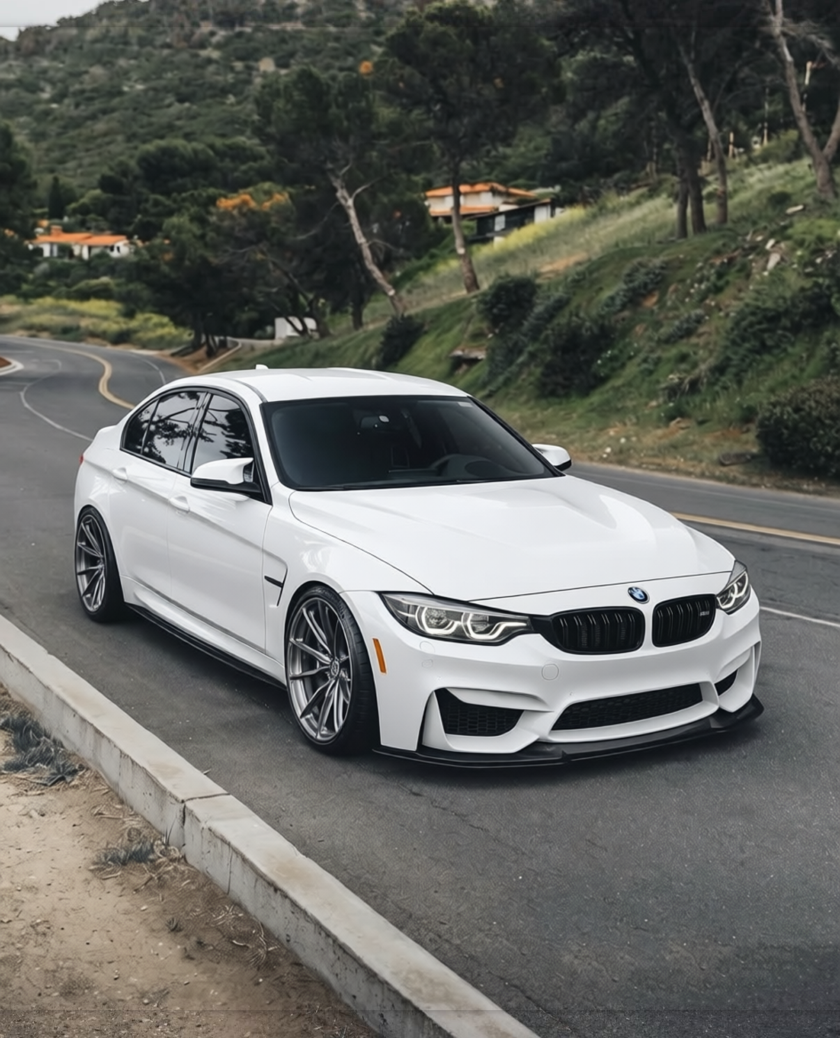 BMW M3 rendered in Pearl White gloss paint