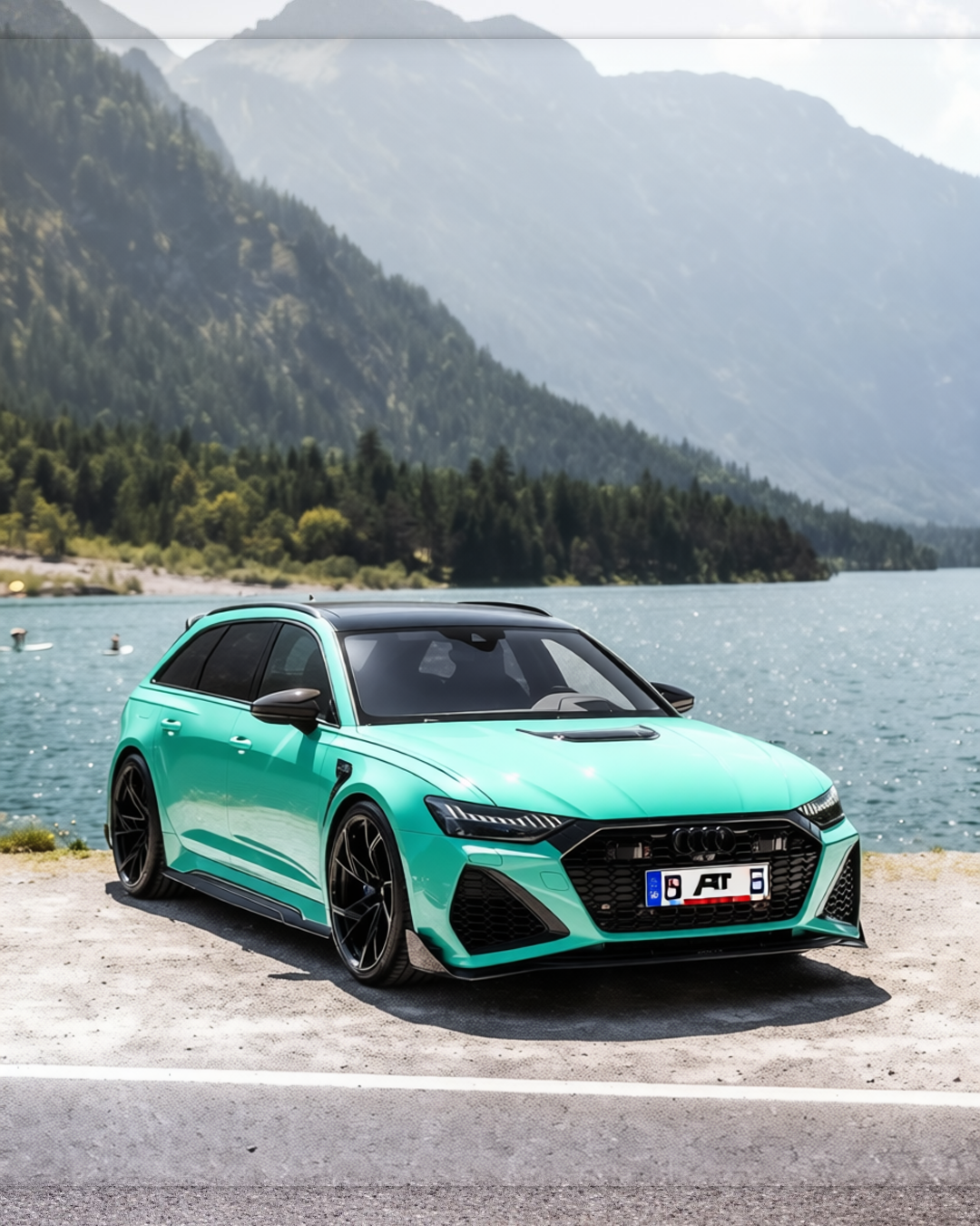 Audi RS6 rendered in Super Gloss LB Tiffany Blue gloss wrap