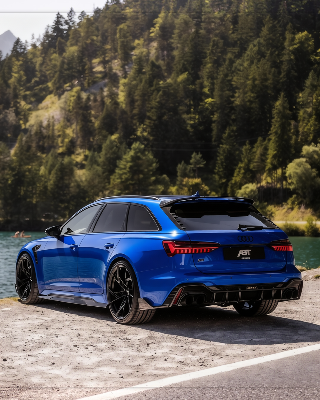 Audi RS6 rendered in Royal Blue gloss wrap