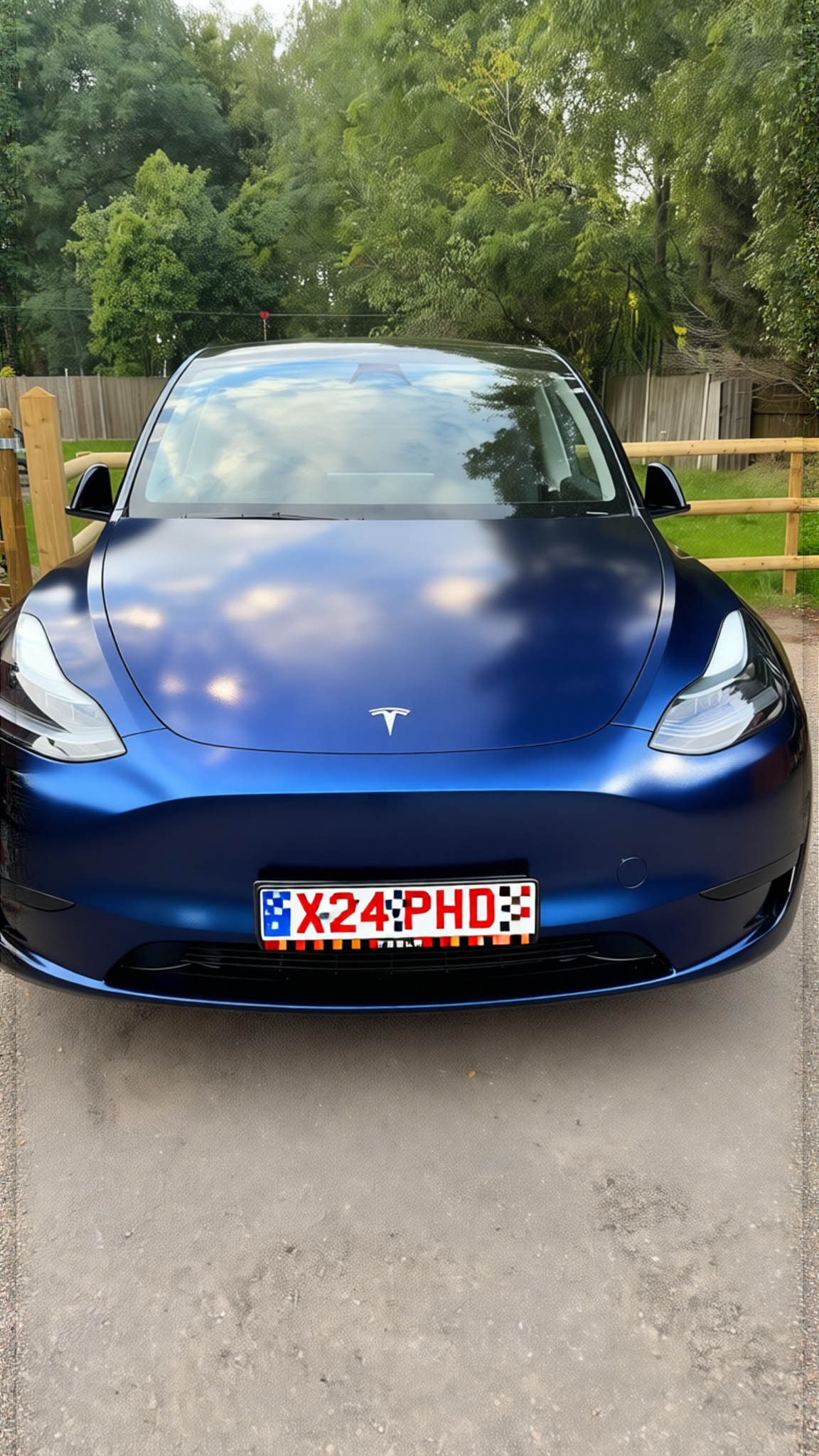 Your car rendered in Frozen Satin Metallic Navy gloss wrap
