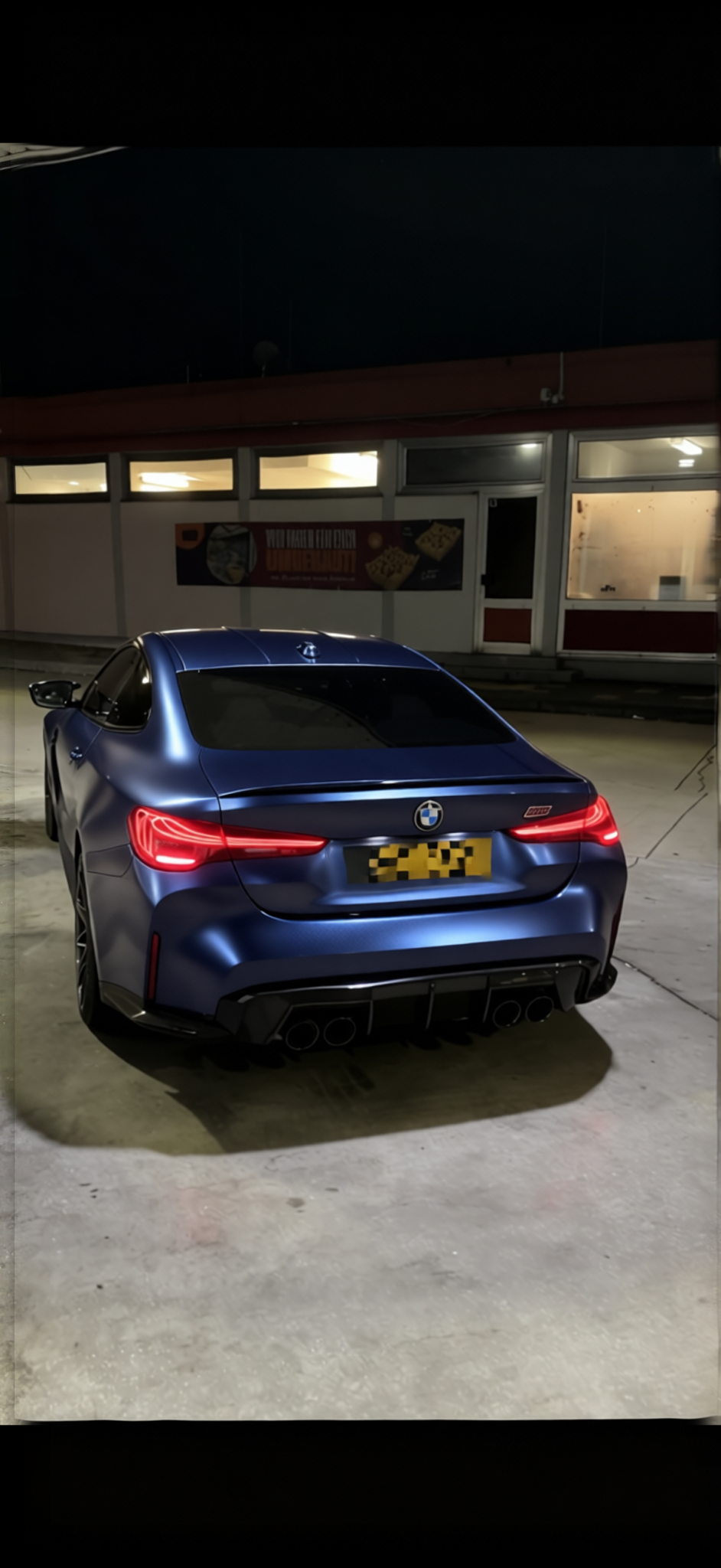 Your car rendered in Frozen Satin Metallic Charcoal Blue gloss wrap