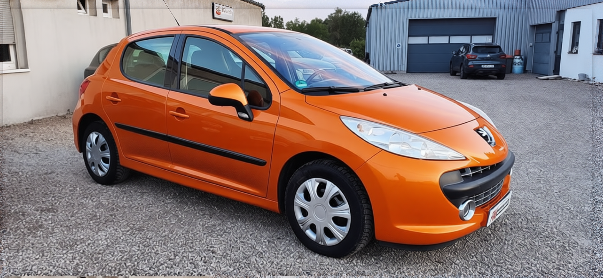 Car rendered in Lava Orange gloss paint