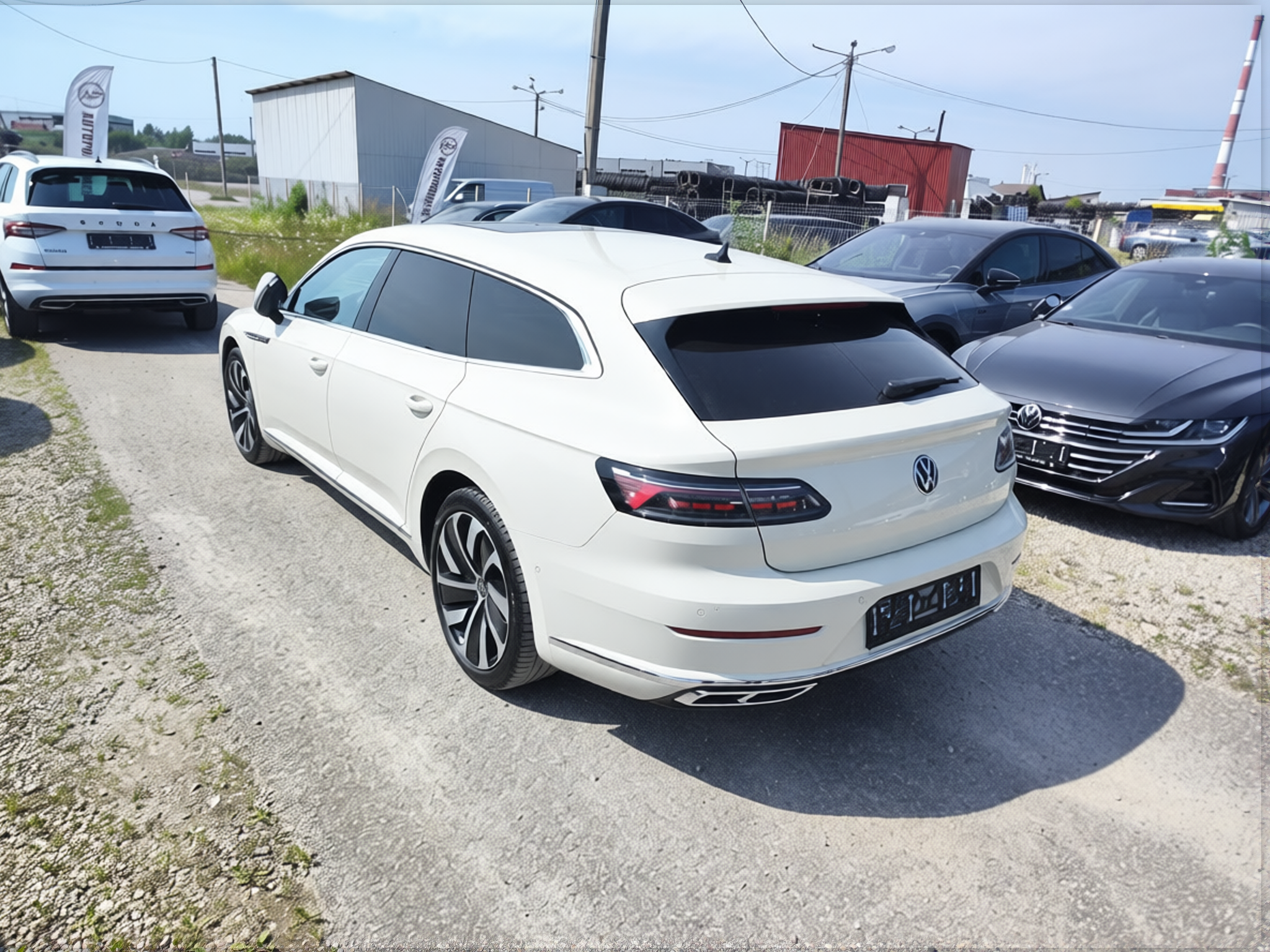 Volkswagen Arteon rendered in Pearl White gloss paint