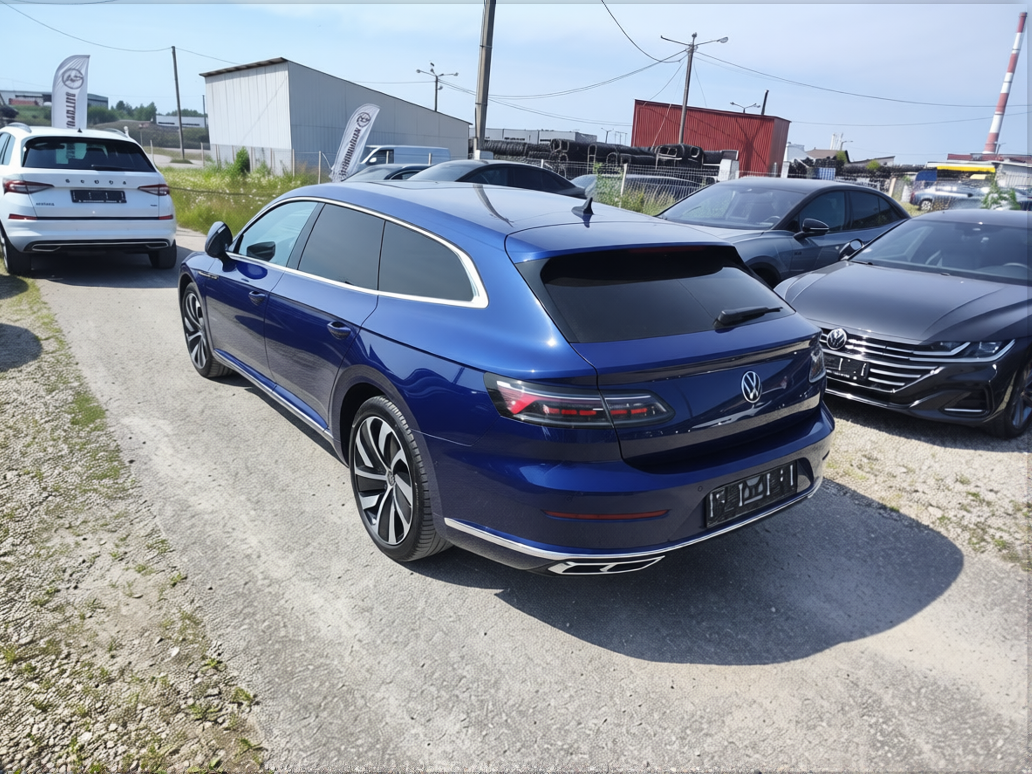 Volkswagen Arteon rendered in Deep Navy gloss paint