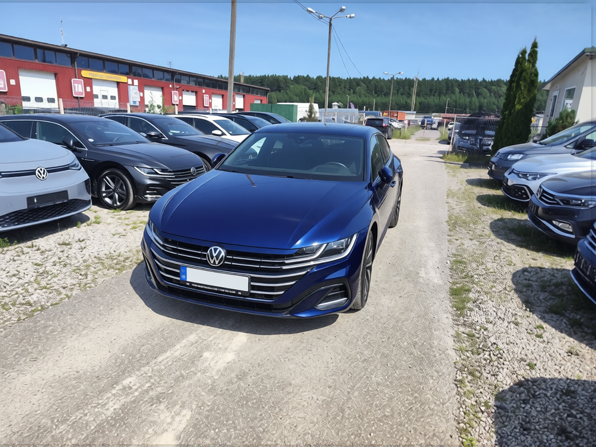 Volkswagen Arteon rendered in Deep Navy gloss paint