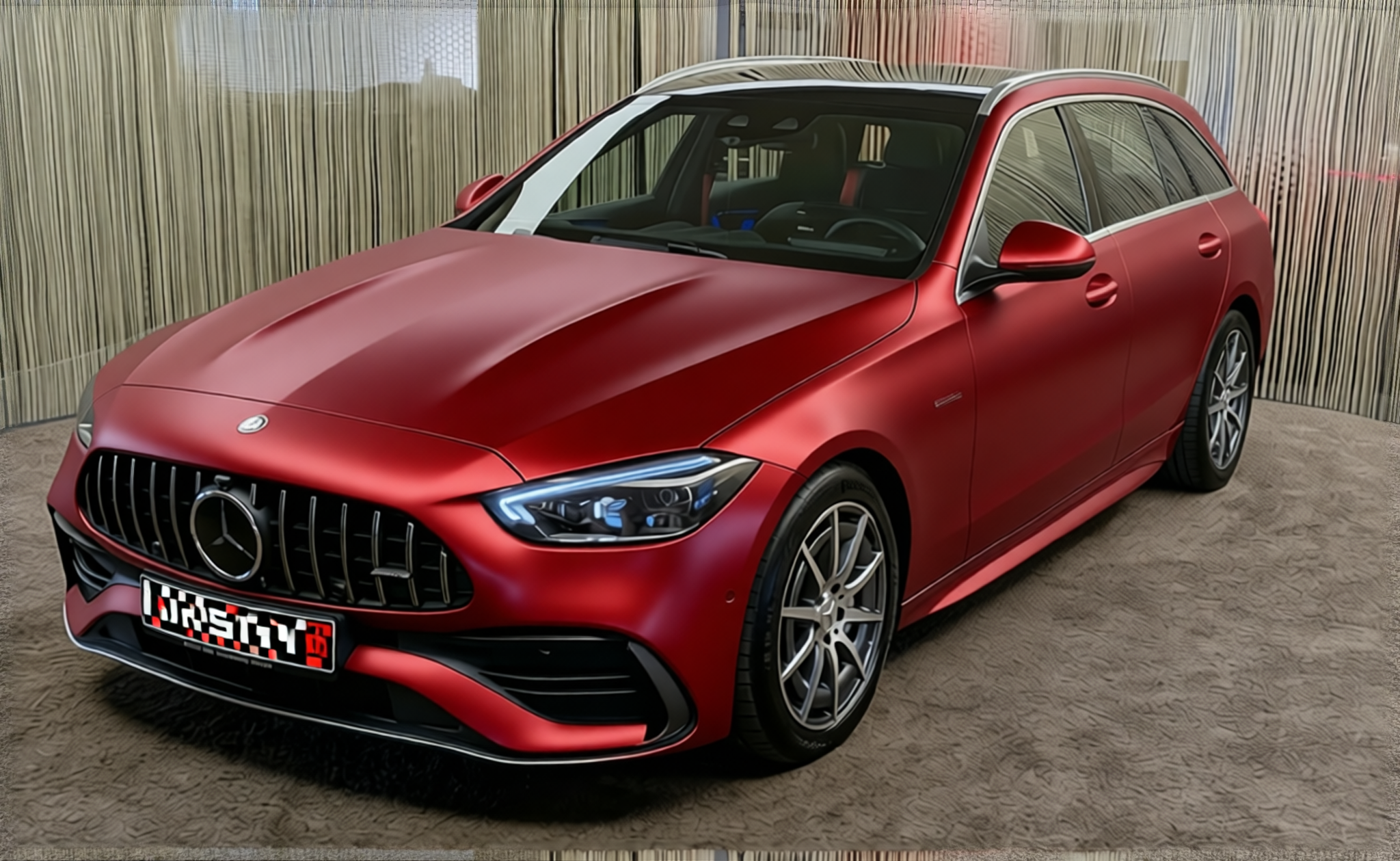 Your car rendered in Crimson Red satin wrap