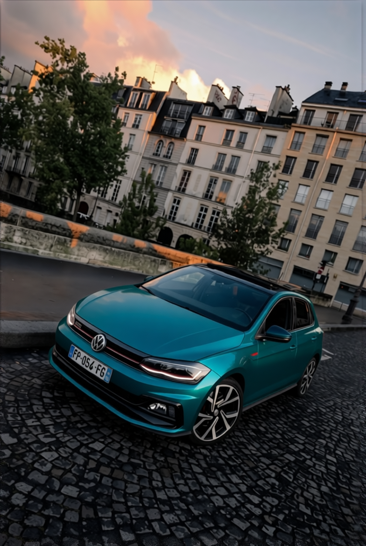 Volkswagen Polo GTI rendered in Glossy Metallic Starry Blue gloss wrap