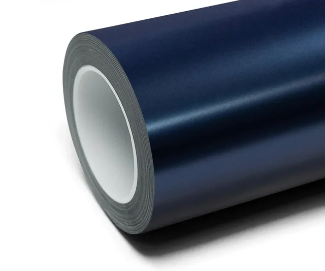 Inozetek Frozen Satin Metallic Navy vinyl wrap film texture · Specced