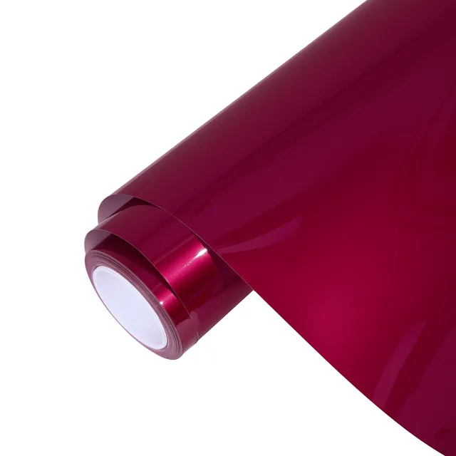 Ravoony Gloss Metallic Magenta Red vinyl wrap film texture · Specced