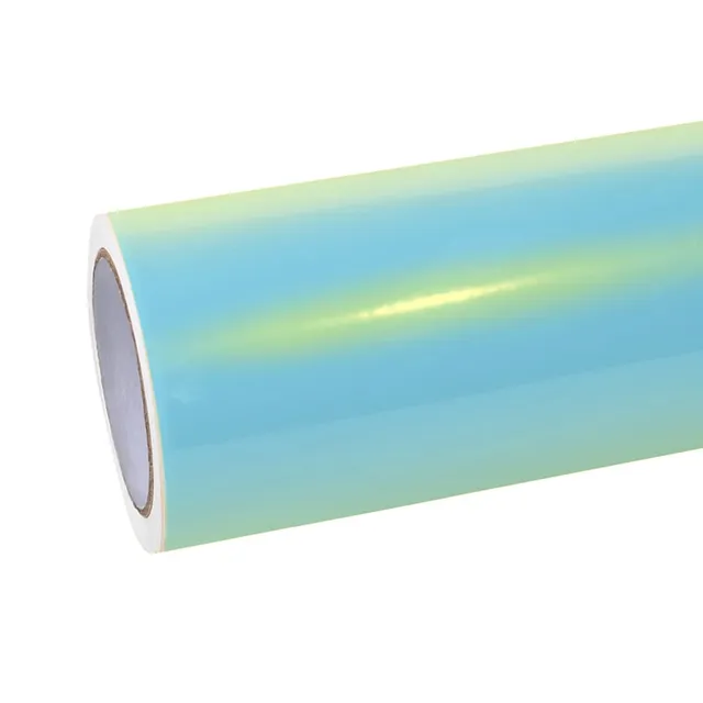 Ravoony Glossy Magic Gold Blue vinyl wrap film texture · Specced