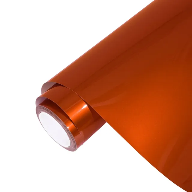 Ravoony Glossy Metallic Gulf Orange vinyl wrap film texture · Specced