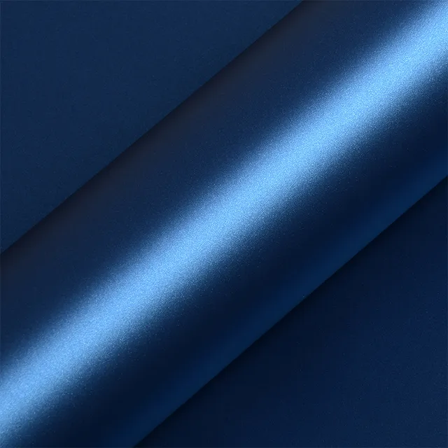 HEXIS Satin Celestial Blue Metallic vinyl wrap film texture · Specced