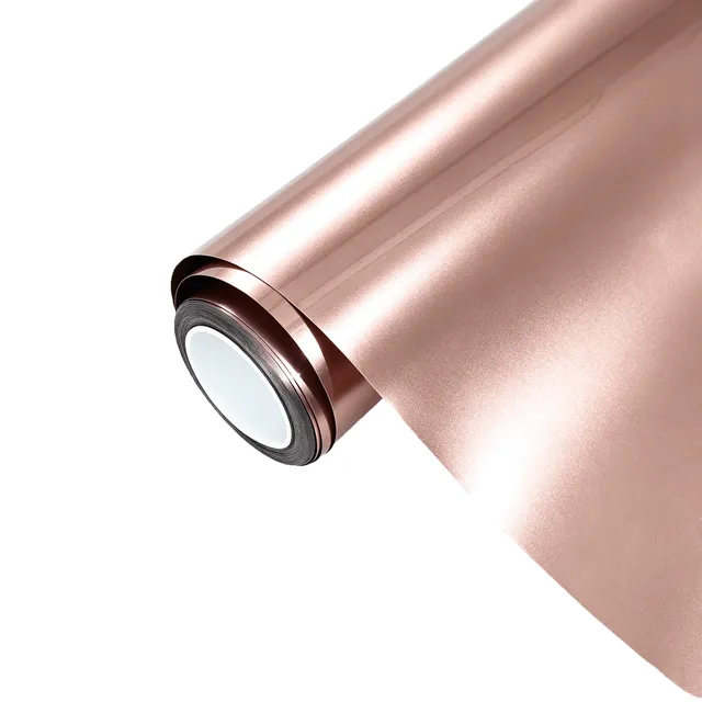 Ravoony Pure Metallic Rose Gold vinyl wrap film texture · Specced