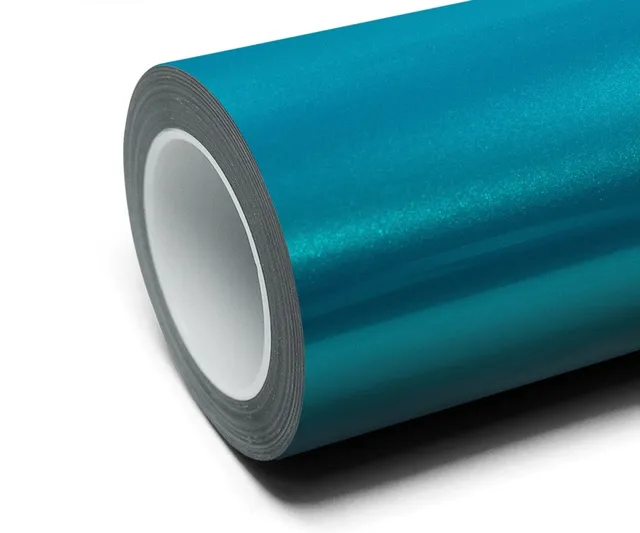 Inozetek Super Gloss Metallic Atomic Blue vinyl wrap film texture · Specced
